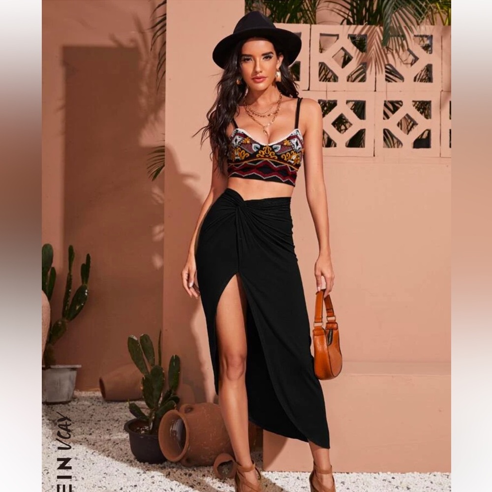 SHEIN Black Maxi Skirt